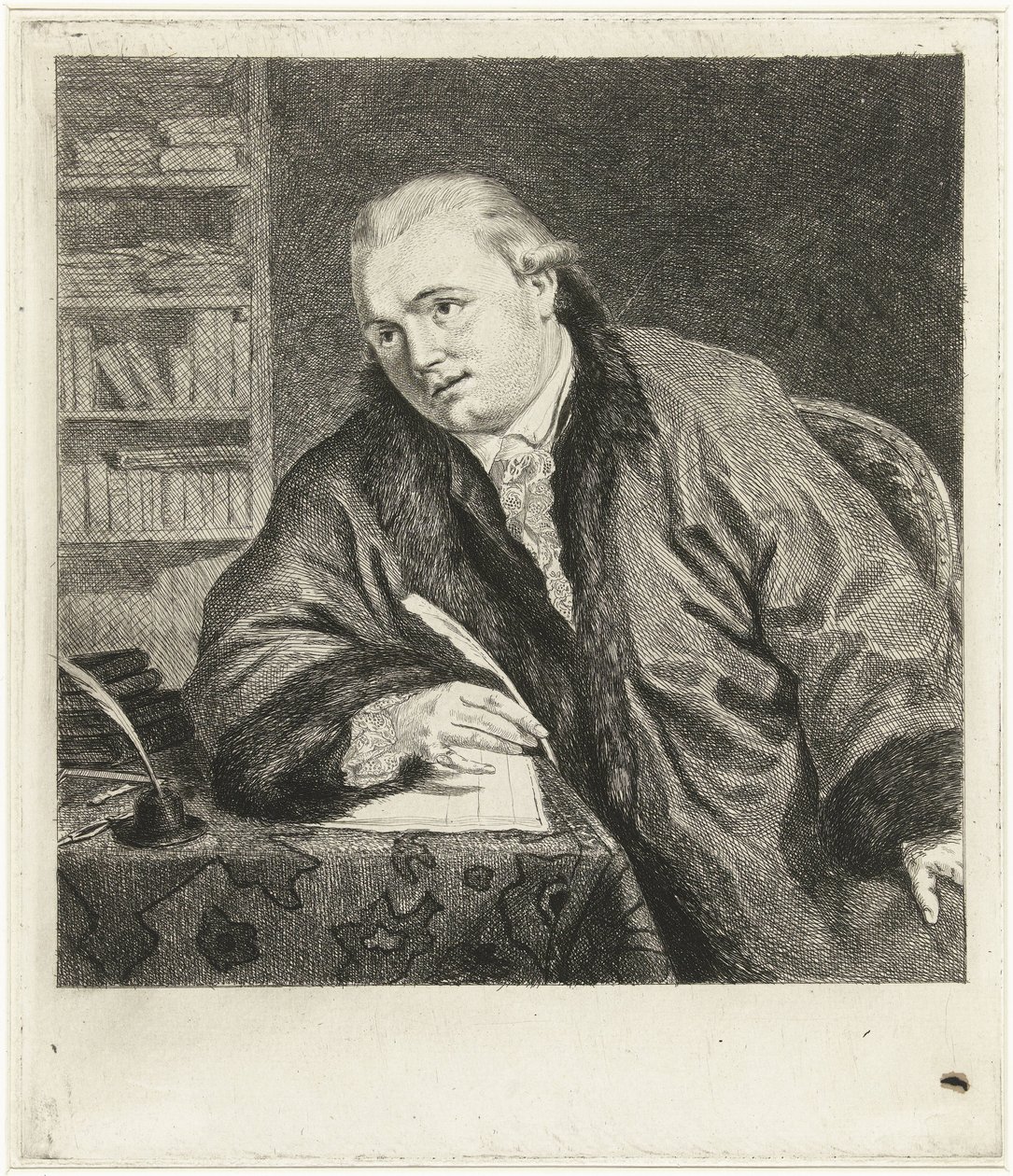 Portrett av komponisten og etseren Johan Antoni Kauclitz Colizzi av Louis Bernard Coclers