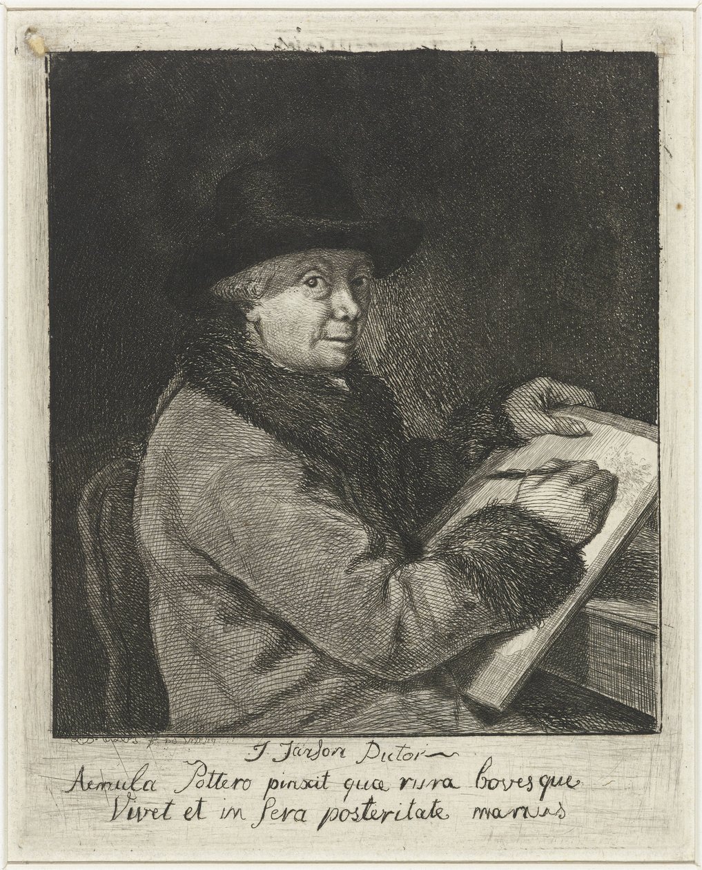 Portrett av kunstneren Johannes Janson, tegning av Louis Bernard Coclers