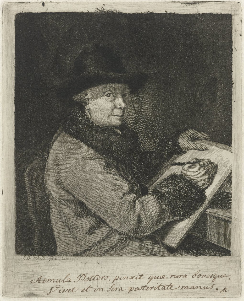 Portrett av kunstneren Johannes Janson, tegning av Louis Bernard Coclers