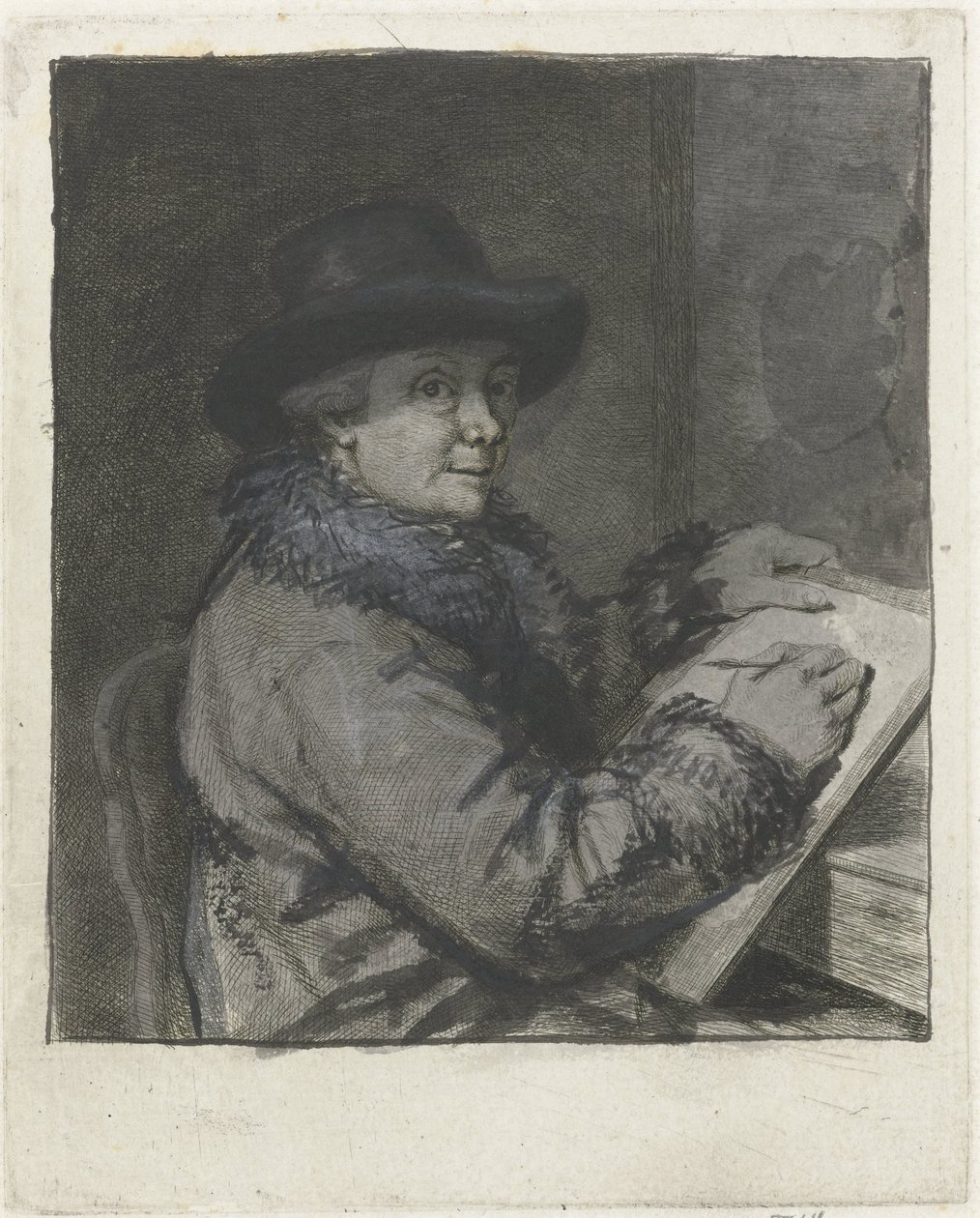 Portrett av kunstneren Johannes Janson, tegning av Louis Bernard Coclers