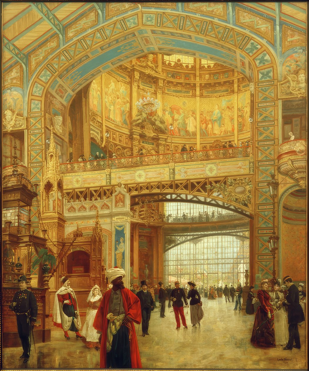 Den sentrale kuppelen til maskinhallen på verdensutstillingen i 1889 av Louis Beroud