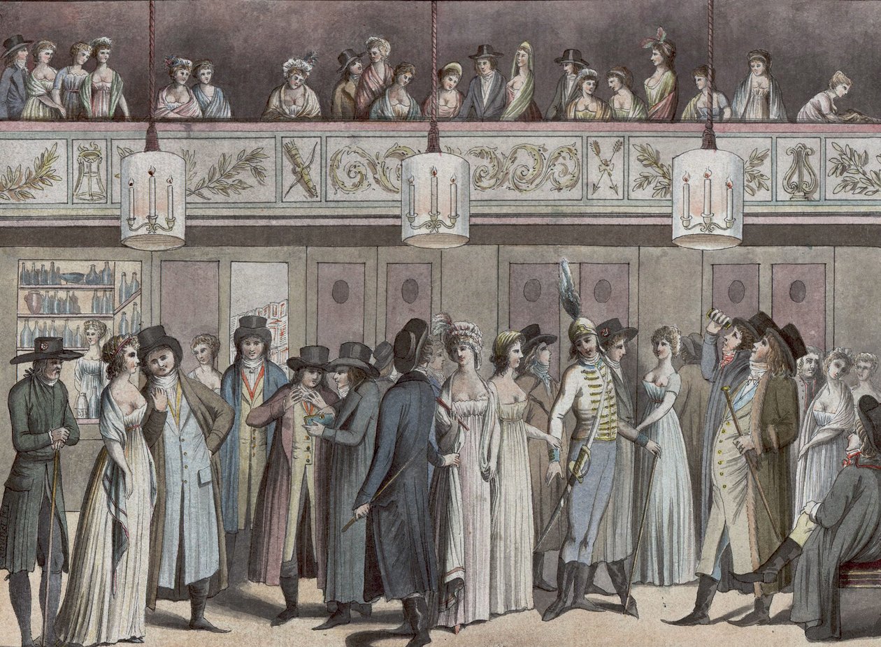 Foyer du Théâtre Montansier på Palais-Royal). Hippolyte Destailleur Collection (1822–1893) av Louis Binet
