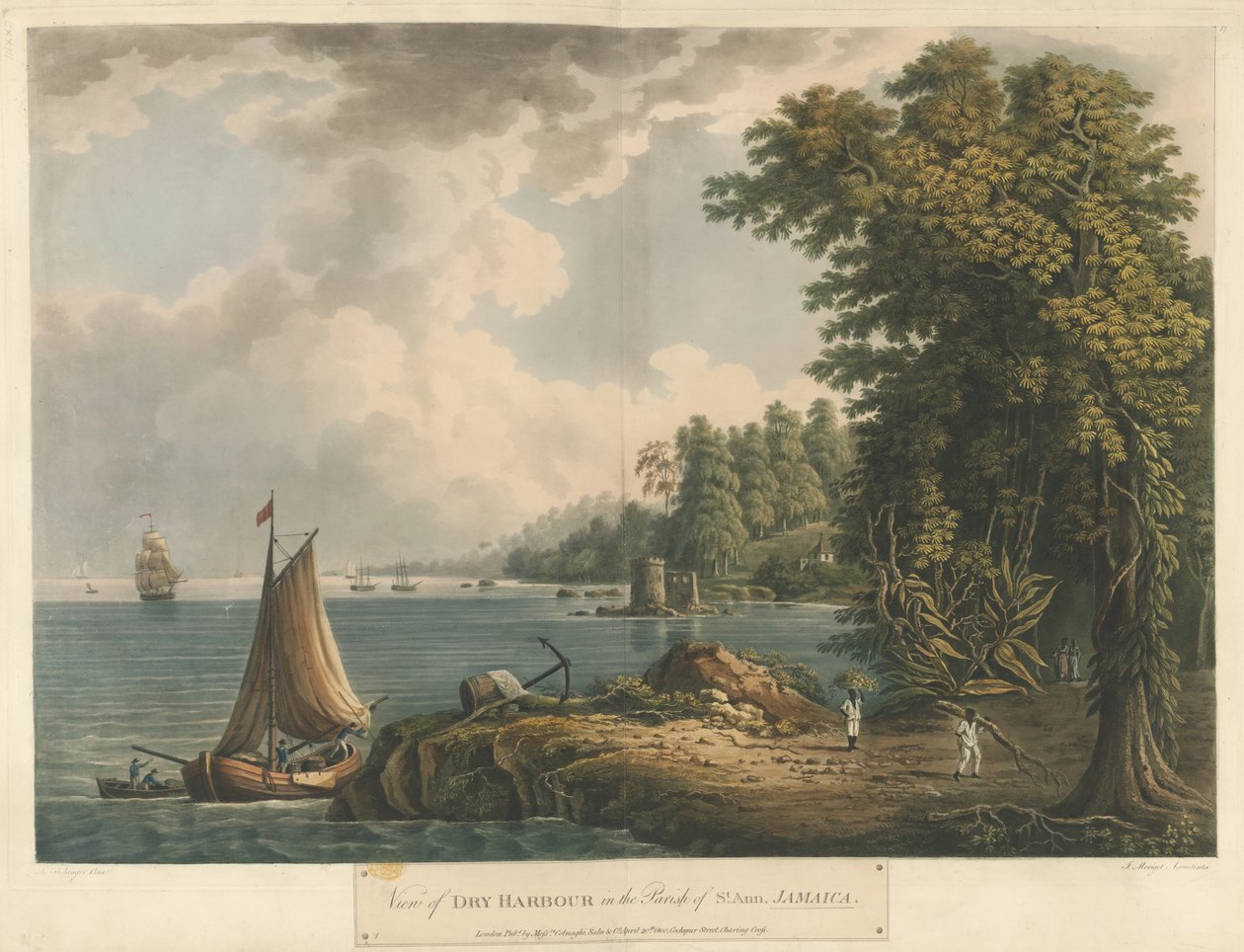 Utsikt over Dry Harbor i Parish of St Ann, fra Six Views på øya Jamaica av Louis Bélanger