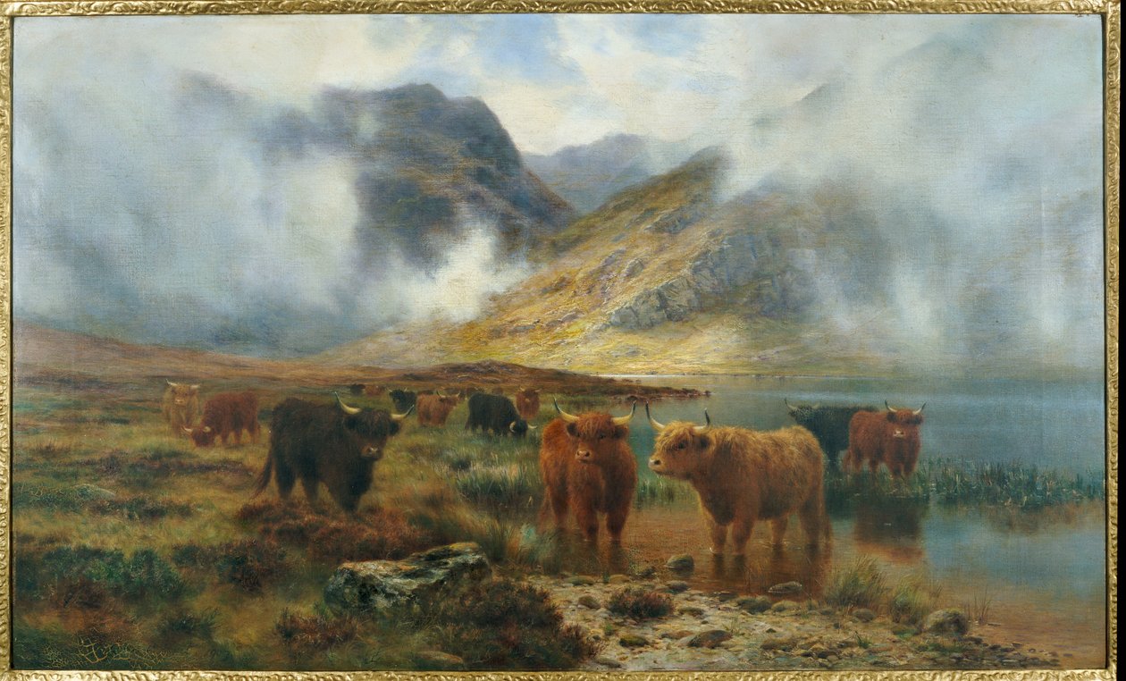 Av Loch Treachlan, Glencoe, Morning Mists, 1907 av Louis Bosworth Hurt