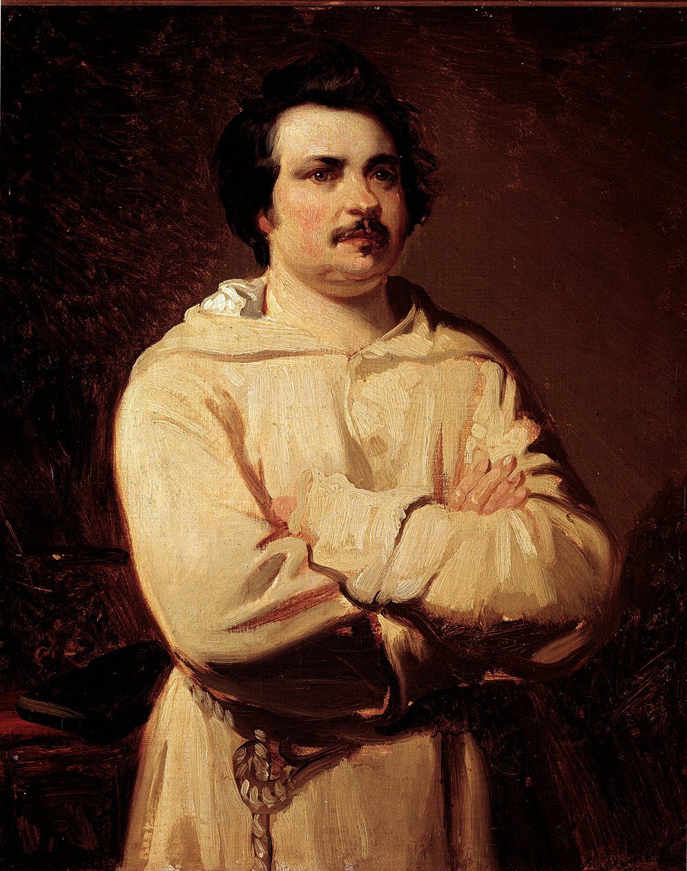 Portrett av den franske forfatteren Honore de Balzac av Louis Boulanger