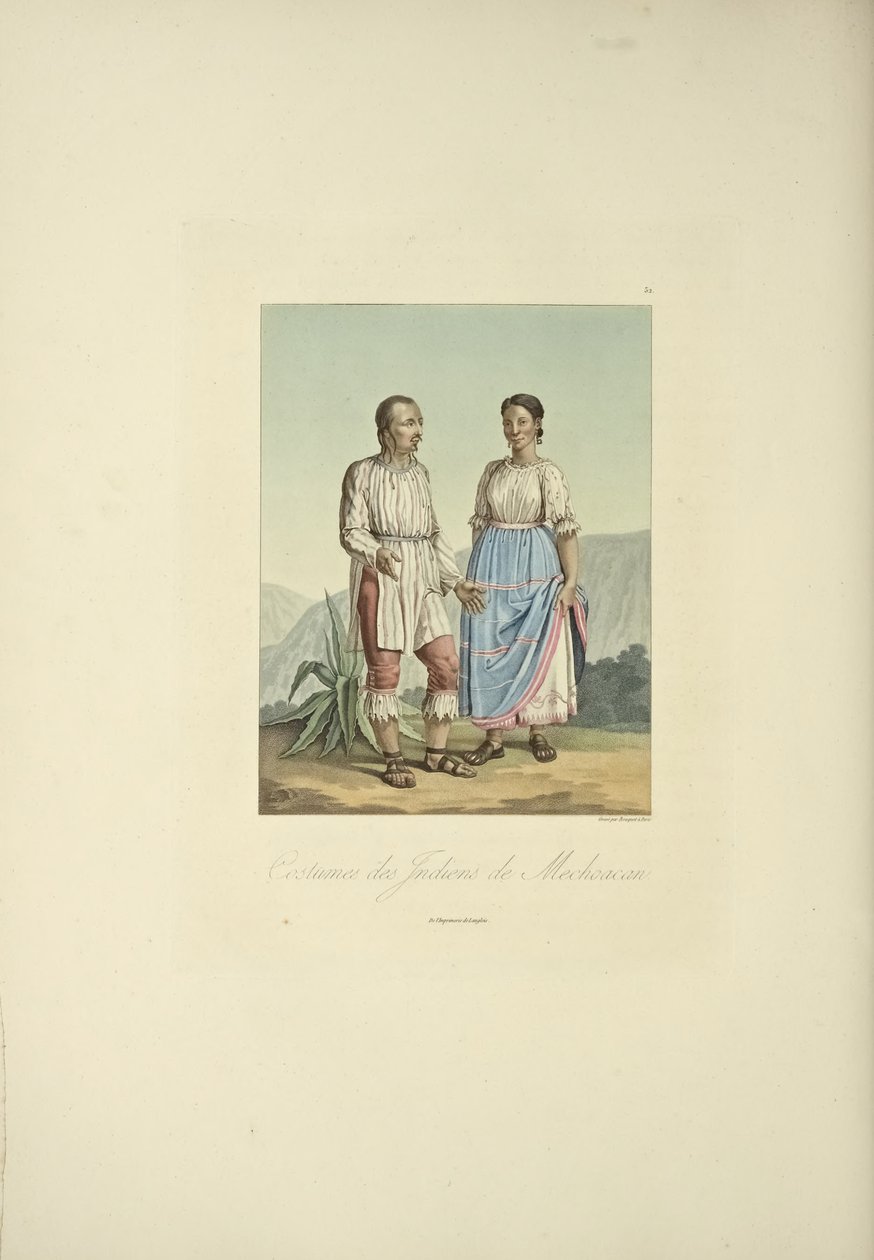 Kostymer til Mechoacan-indianerne, illustrasjon fra 