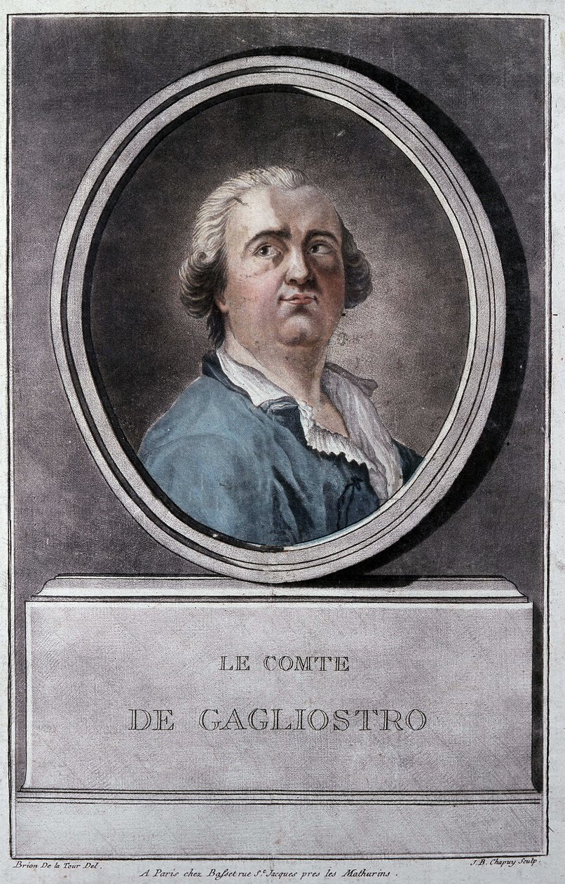 Giuseppe Balsamo, dit Alexander, greve av Cagliostro (1743 - 1795) av Brion de la Tour av Louis Brion de la Tour fils