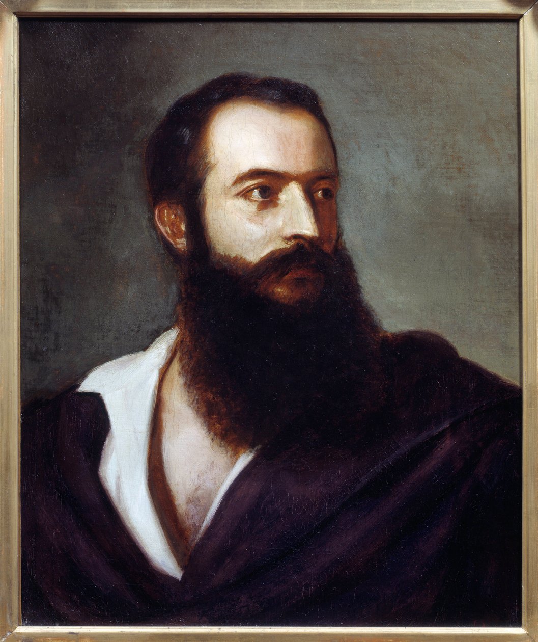 Portrett av Felice Orsini (1819 - 1858) gjerningsmannen til angrepet på Napoleon III 14. januar 1858. Maleri av Louis Bucheister (? -1881), Italia. Olje på lerret. Mål: 0,47 x 0,38 m. Paris, Musee Carnavalet av Louis Buchheister