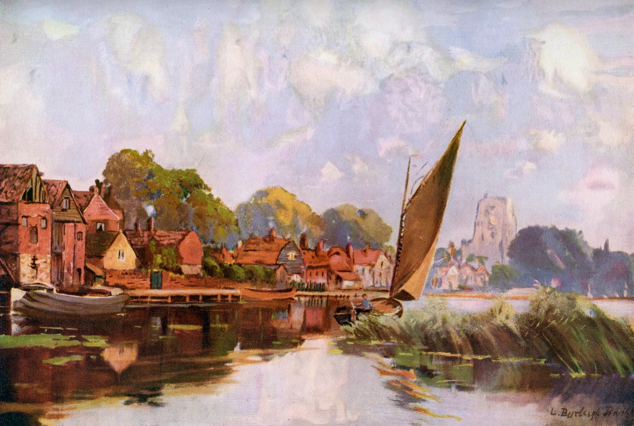 On the River ved Beccles, Suffolk, 1924-1926. av Louis Burleigh Bruhl