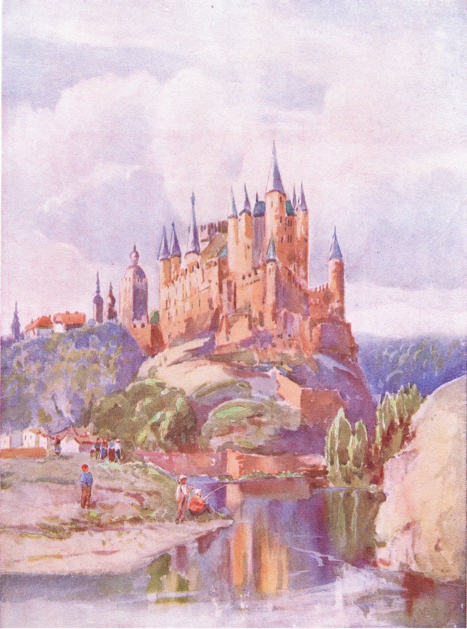 Alcazar, Segonia, fra Hutchinsons Picturesque Europe utgitt av Hutchinson & Son, ca. 1930 av Louis Burleigh Bruhl