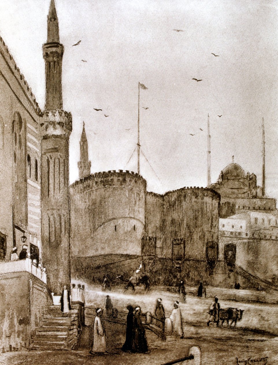 Inngang til byen, Kairo, Egypt, 1928 av Louis Cabanes