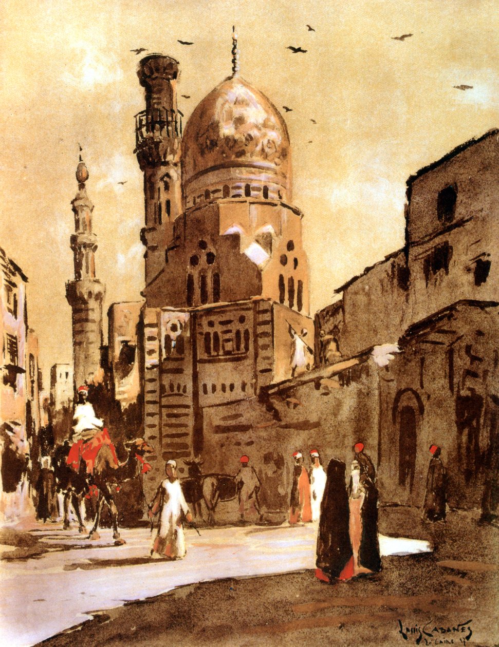 Den blå moskeen, Kairo, Egypt, 1928 av Louis Cabanes