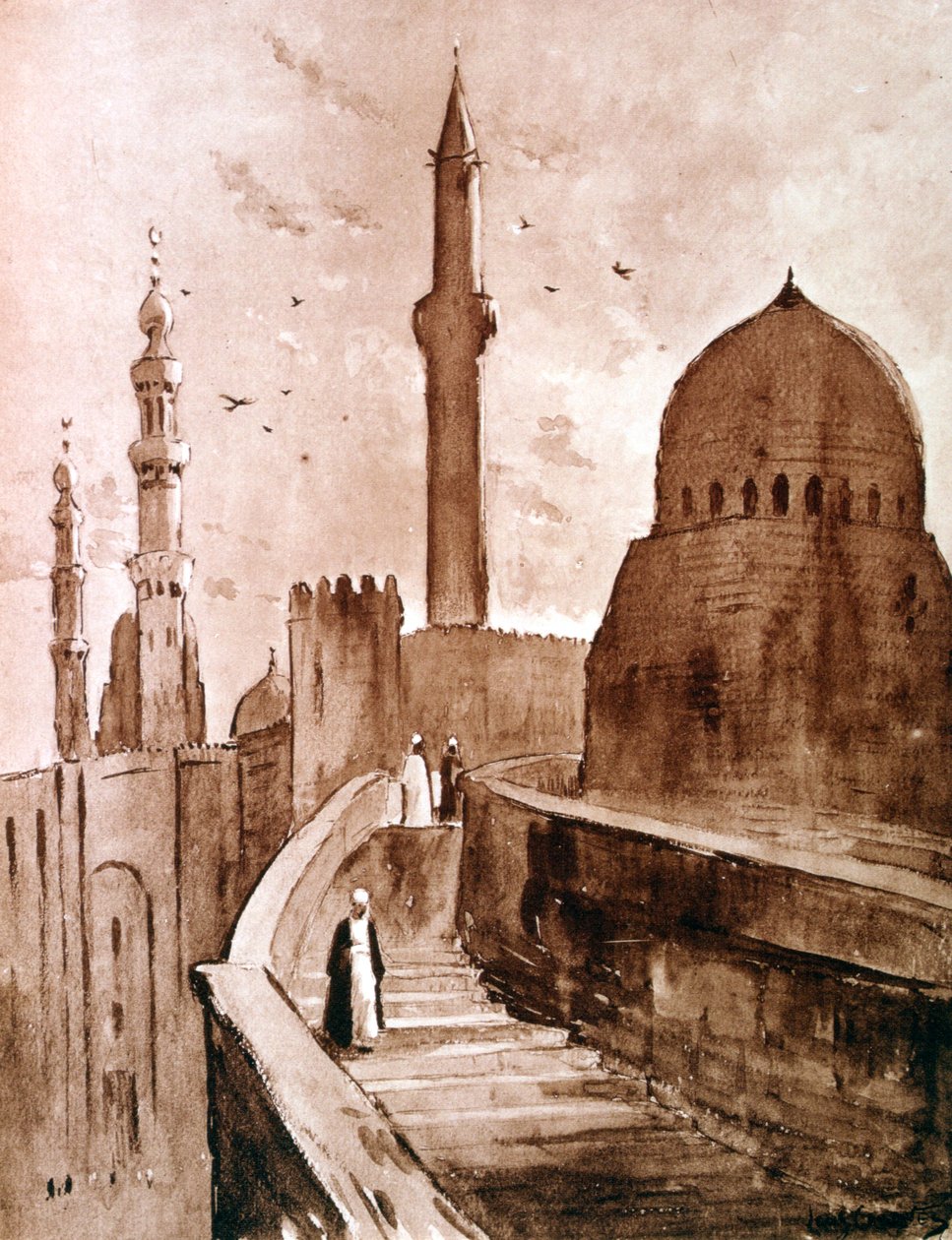 Citadellet ved soloppgang, Kairo, Egypt, 1928 av Louis Cabanes