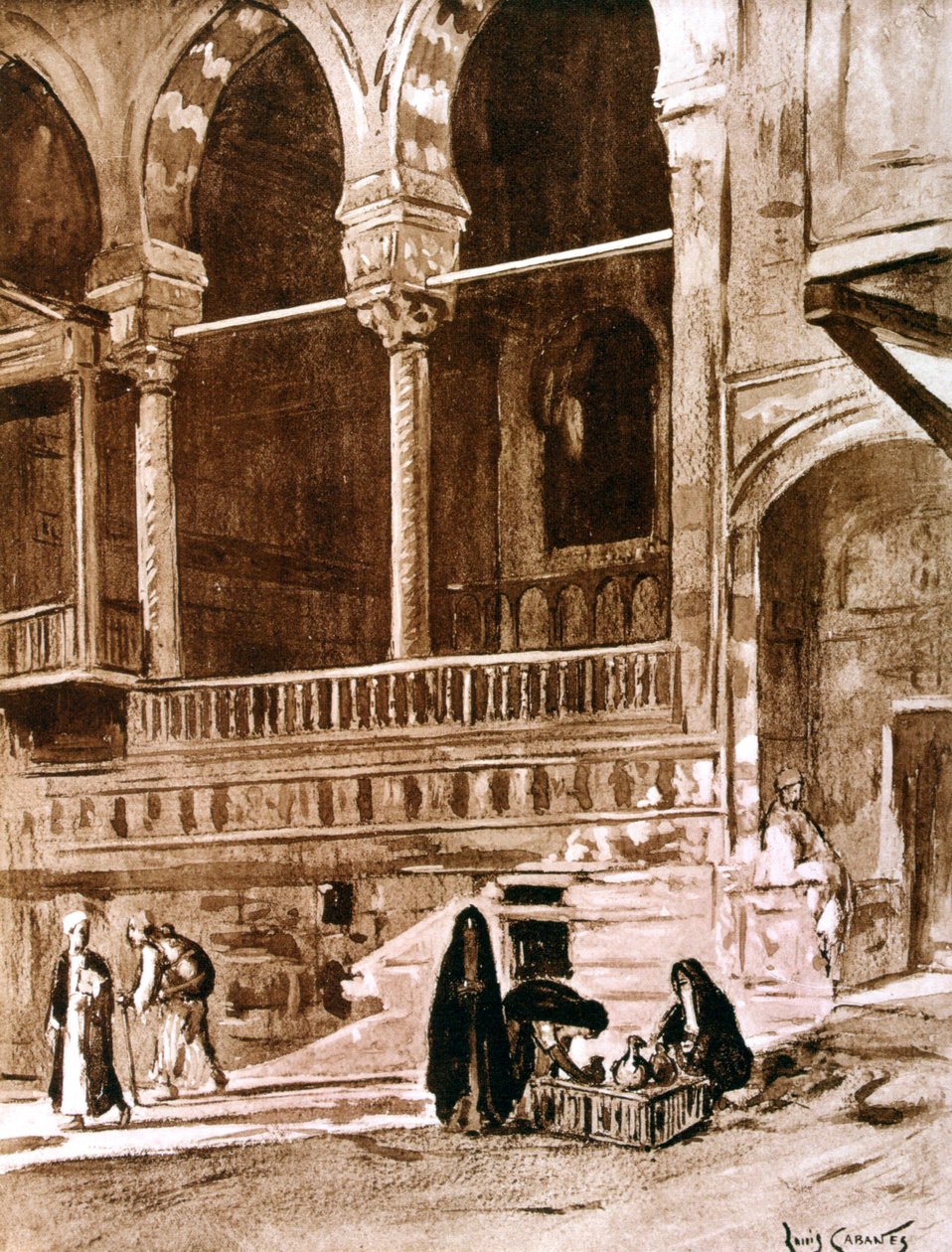 Huset til Qadi beit el-qadi, Kairo, Egypt, 1928 av Louis Cabanes