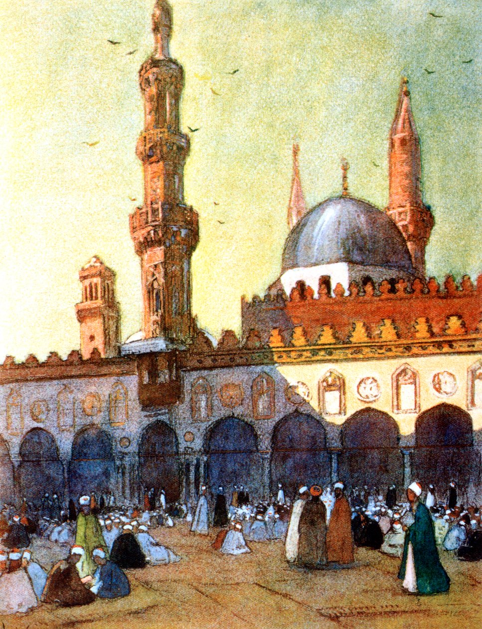 Moskeen i Al-Azhar, Kairo, Egypt, 1928 av Louis Cabanes