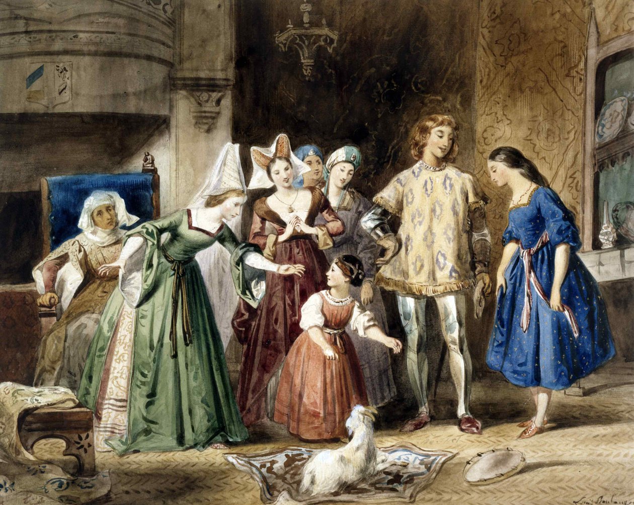 Esmeralda hos Madame de Gondelaurier. The Hunchback of Notre-Dame av Victor Hugo, 1831. av Louis Candide Boulanger