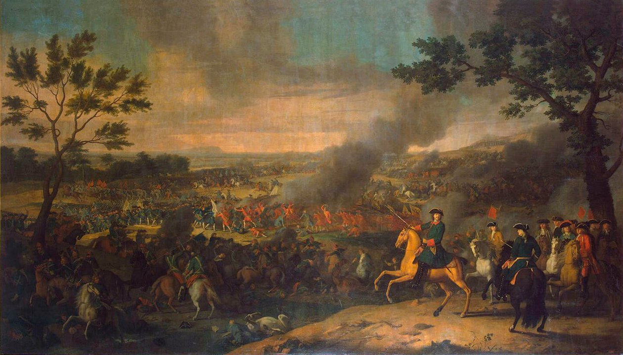 Slaget ved Poltava 27. juni 1709, 1717-1718. av Louis Caravaque