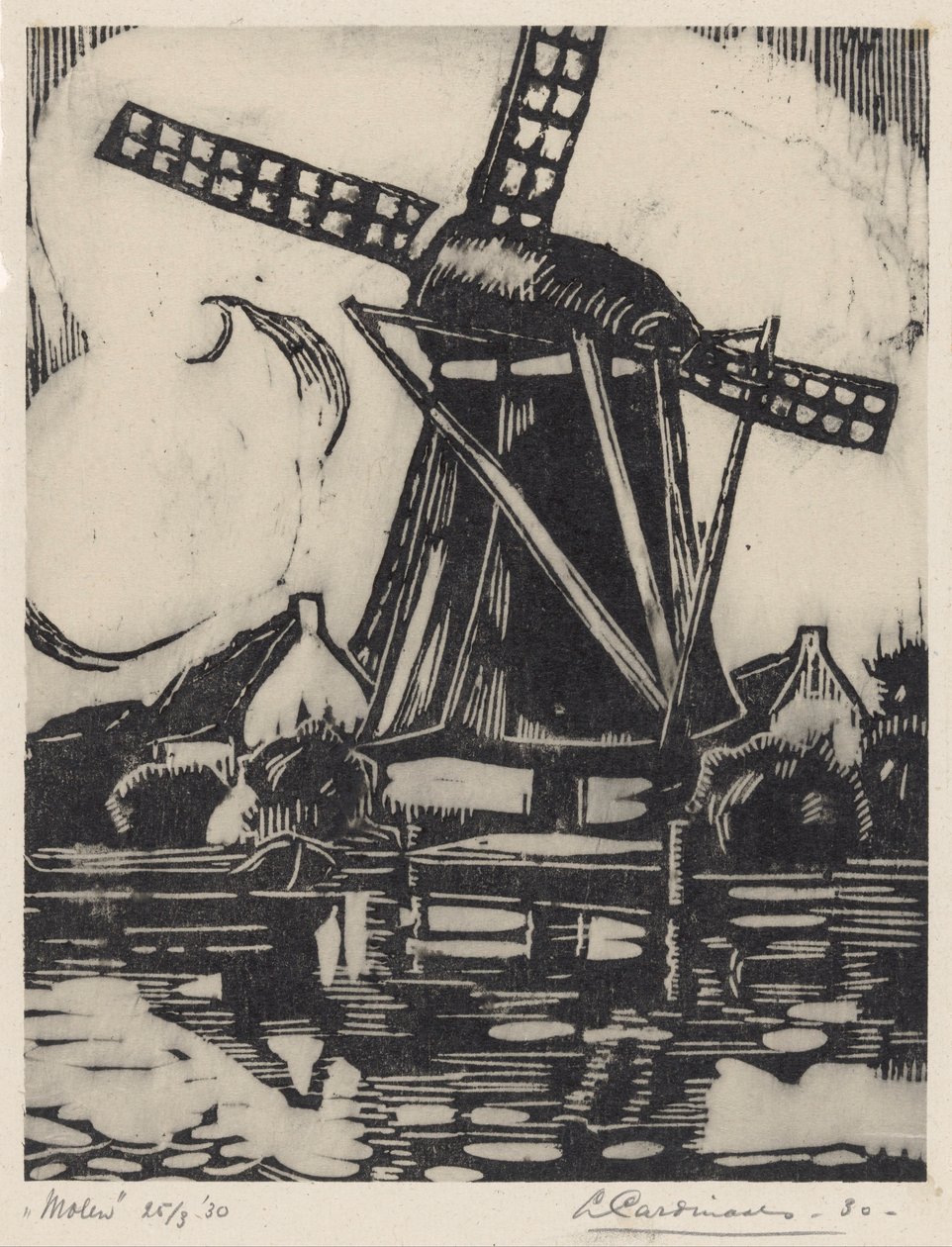 Molen (original tittel på objekt) av Louis Cardinaals (signed by artist)