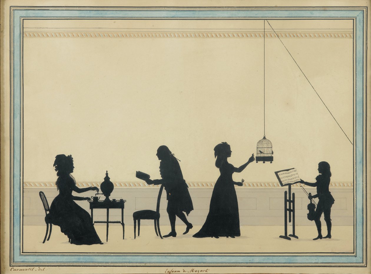 Familie Mozart, ca. 1763 av Louis Carrogis dit Carmontelle