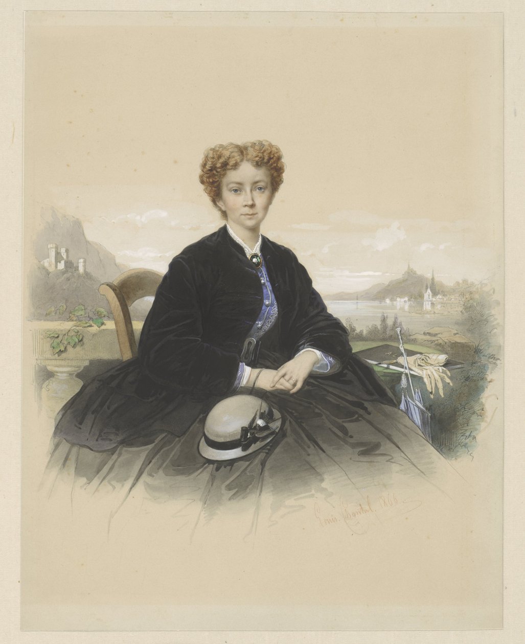 Portrett av Maria Elisabeth Adolphine Waller-Schill av Louis Chantal