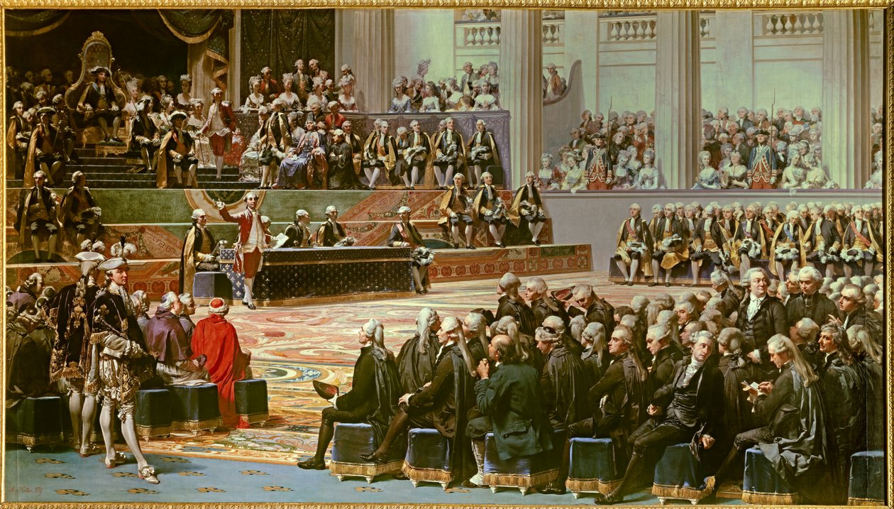 Åpning av generalstatene i Versailles 5. mai 1789. Maleri av Auguste Couder (1789-1873) av Louis Charles Auguste Couder