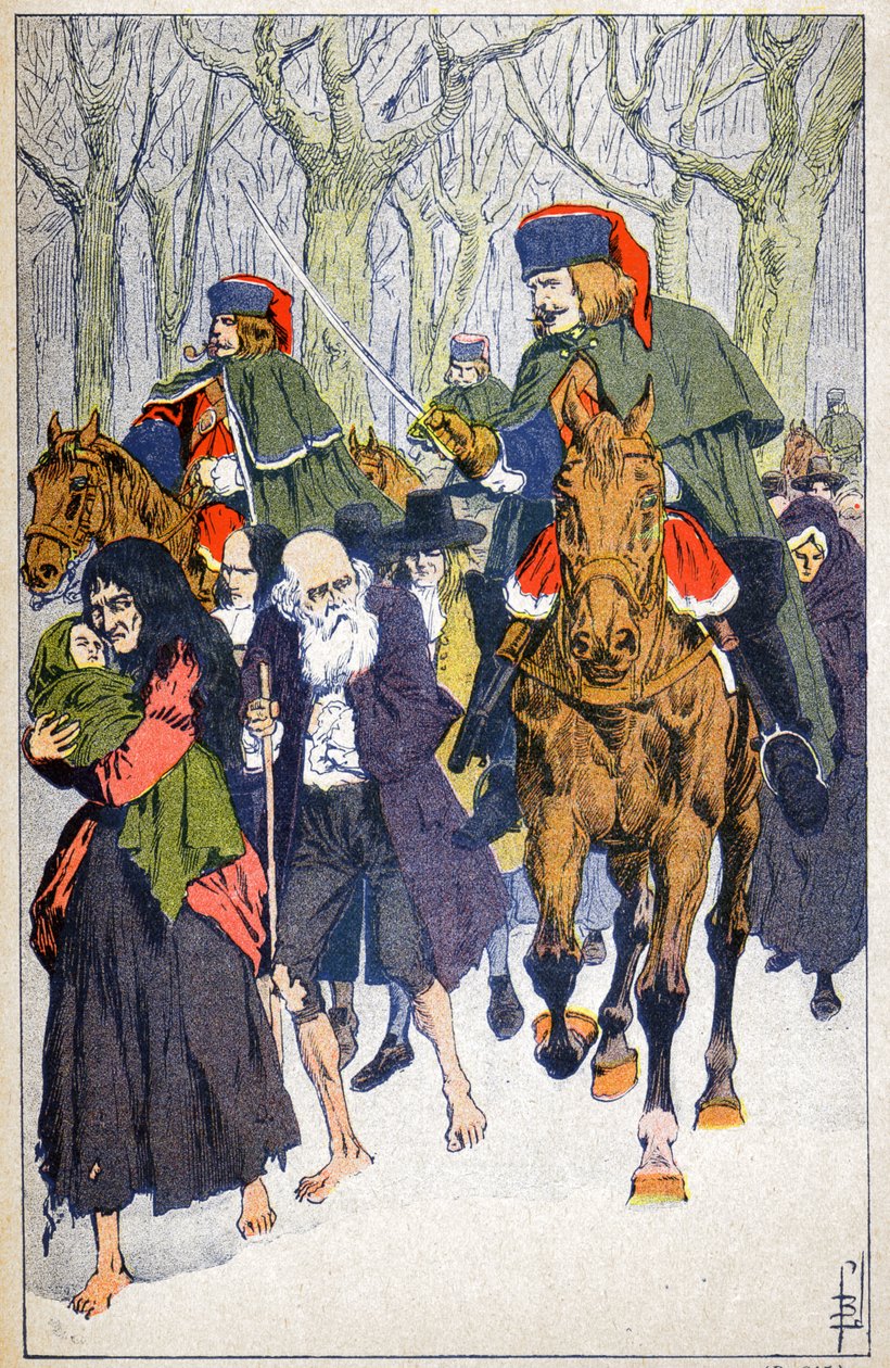Arrestasjon av protestanter av Louis Charles Bombled