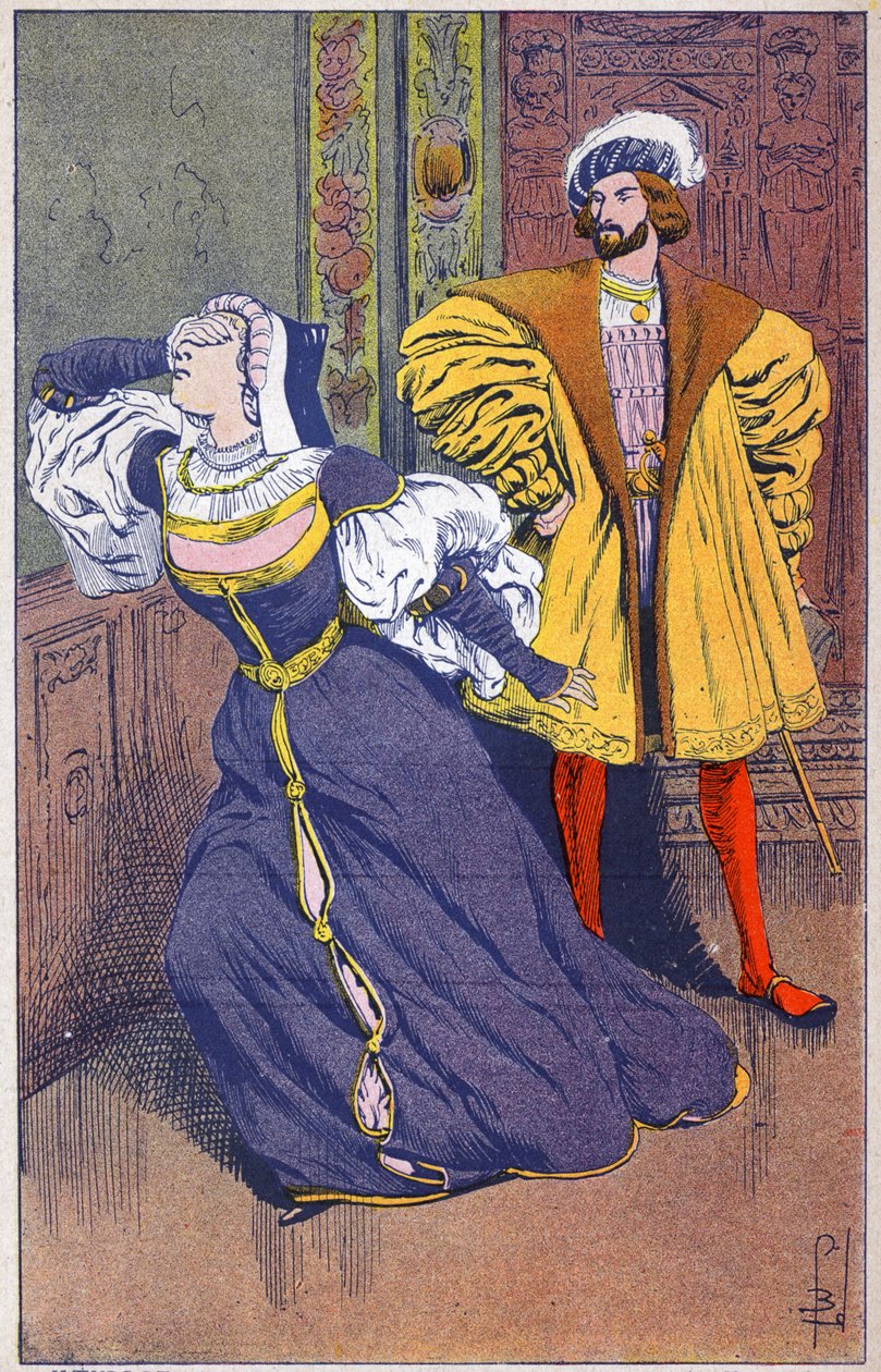 Francois 1er og Marguerite av Angouleme av Louis Charles Bombled