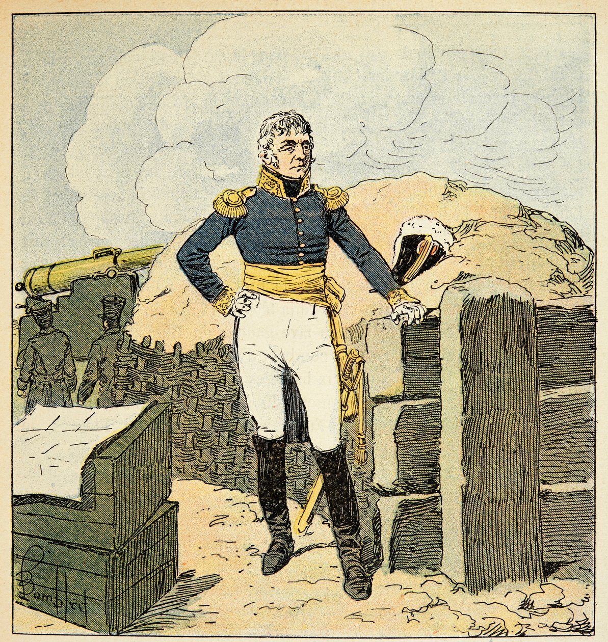 Illustrasjon av bombet Louis (1862-1927) fra boken "The Memorial of Saint Helene" av grev Emmanuel de Las Cases (1766-1842): Portrett av marechal Francois Joseph Lefebvre (1755-1820), hertugen av Dantzig, privat samling av Louis Charles Bombled