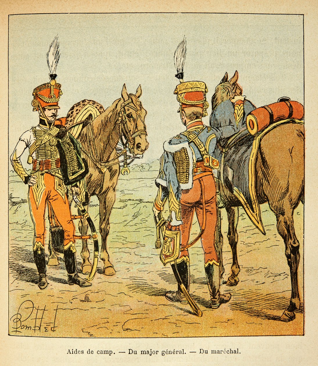Illustrasjon av bombet Louis (1862-1927) fra boken "The Memorial of Saint Helene" av grev Emmanuel de Las Cases (1766-1842): Aide de camp for den store hæren: av generalmajoren og marechal, privat samling av Louis Charles Bombled
