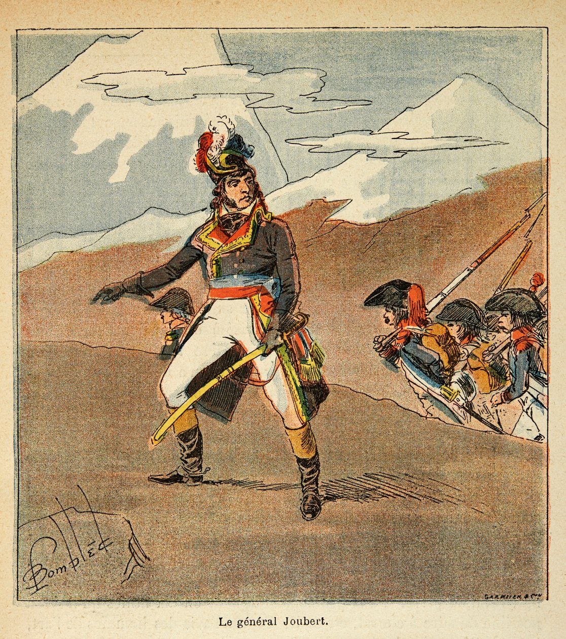 Illustration of Bombled Louis (1862-1927) from the book “The Memorial of Saint Helene” by Count Emmanuel de Las Cases (1766-1842): Portrait of General Joubert (1769 - 1799), Private Collection av Louis Charles Bombled