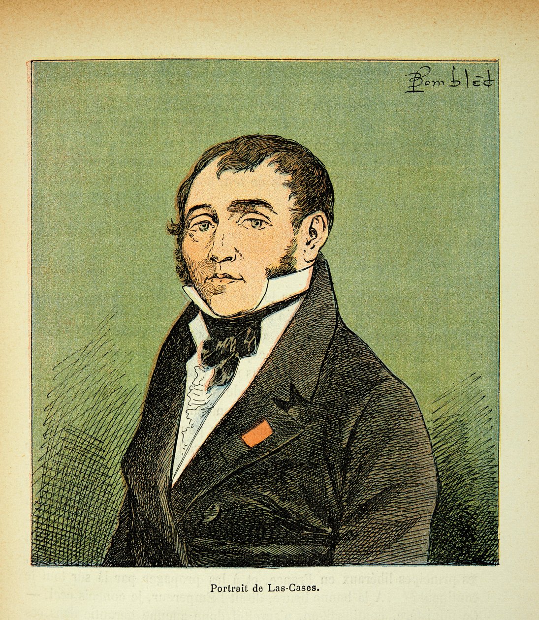 Illustrasjon av bombet Louis (1862-1927) fra boken "The memorial se Sainte Helene" av grev Emmanuel de Las Cases (1766-1842): Portrait of Las Cases, privat samling av Louis Charles Bombled
