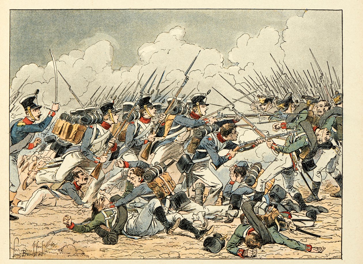 Illustrasjon hentet fra boken "Les heros du Siecle", anekdotiske resiter av Dick de Lonlay og illustrert av Louis Bombled (1862-1927) av Louis Charles Bombled