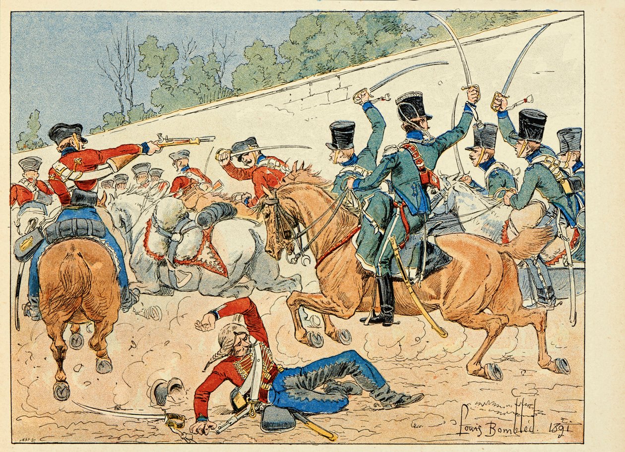 Illustrasjon hentet fra boken "Les heros du Siecle", anekdotiske resiter av Dick de Lonlay og illustrert av Louis Bombled (1862-1927) av Louis Charles Bombled