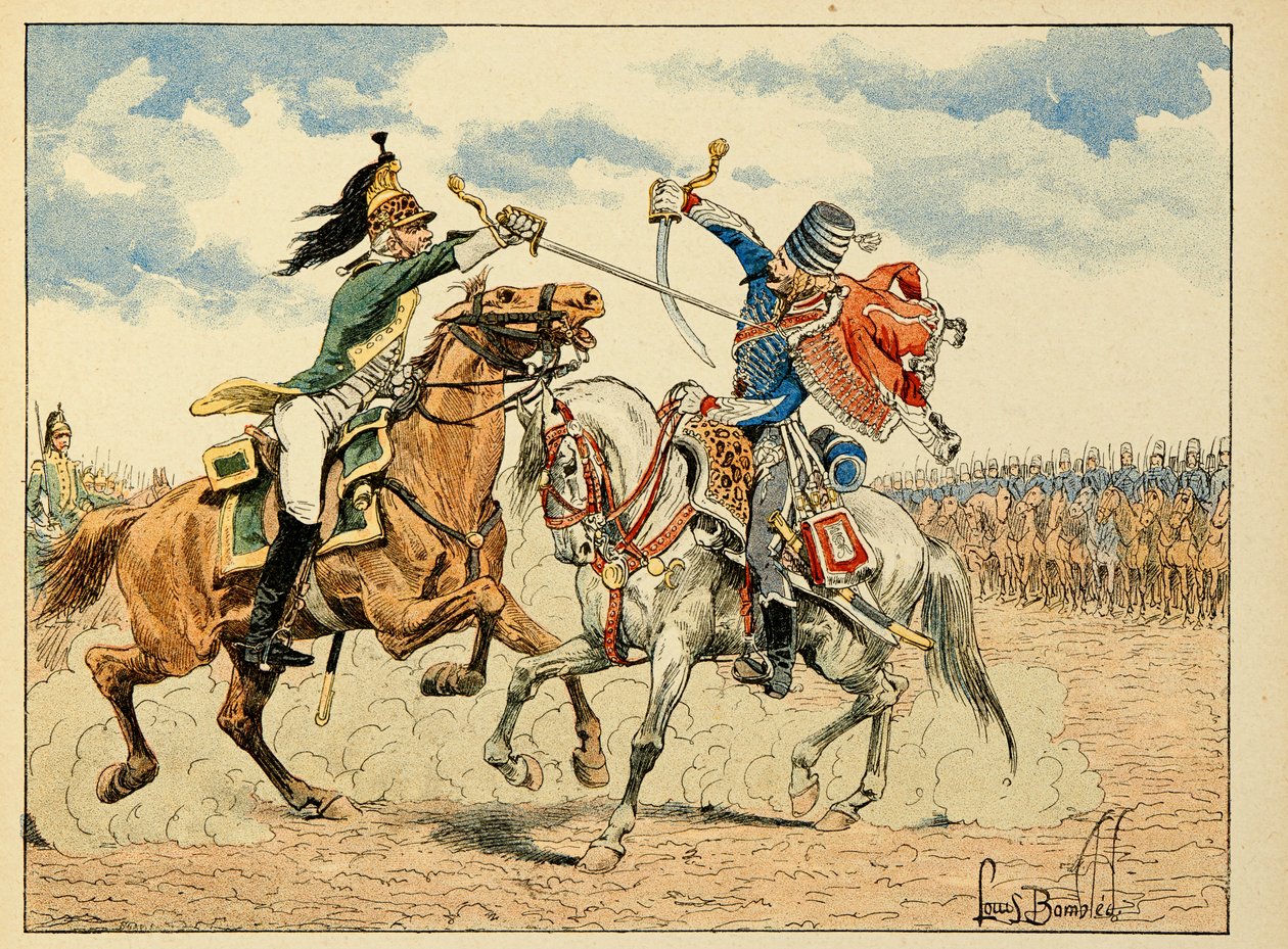 Illustrasjon hentet fra boken "The Heros of the Siecle", anekdotiske resiter av Dick de Lonlay og illustrert av Louis Bombled (1862-1927) av Louis Charles Bombled
