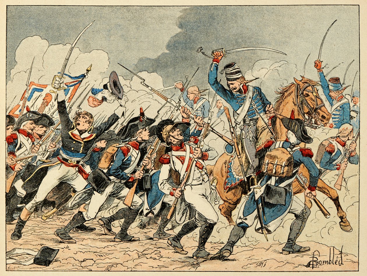 Illustrasjon hentet fra boken "The Heros of the Siecle", anekdotiske resiter av Dick de Lonlay og illustrert av Louis Bombled (1862-1927) av Louis Charles Bombled