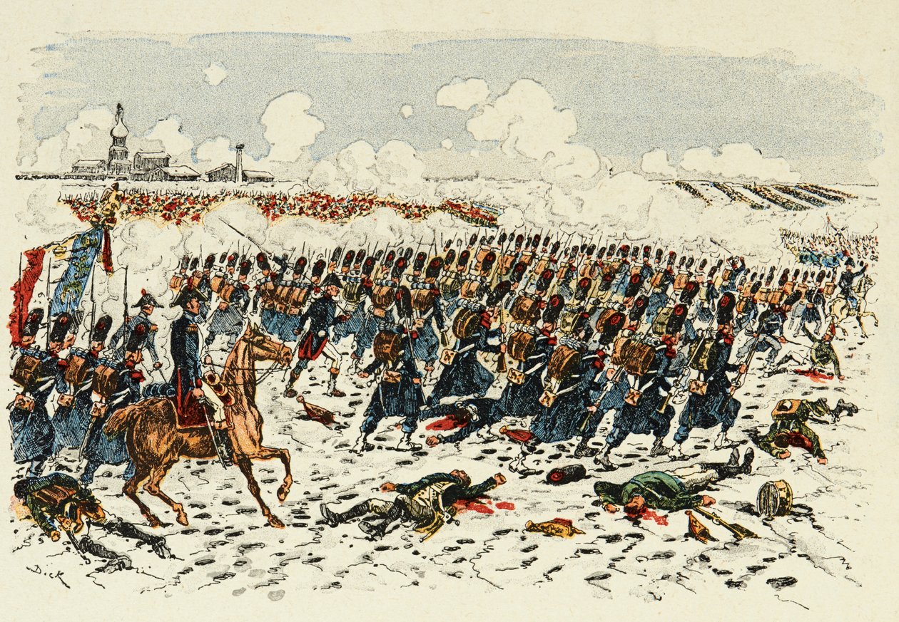 Illustrasjon hentet fra boken "The Heros of the century", anekdotiske resiter av Dick de Lonlay og illustrert av Louis Bombled (1862-1927) av Louis Charles Bombled