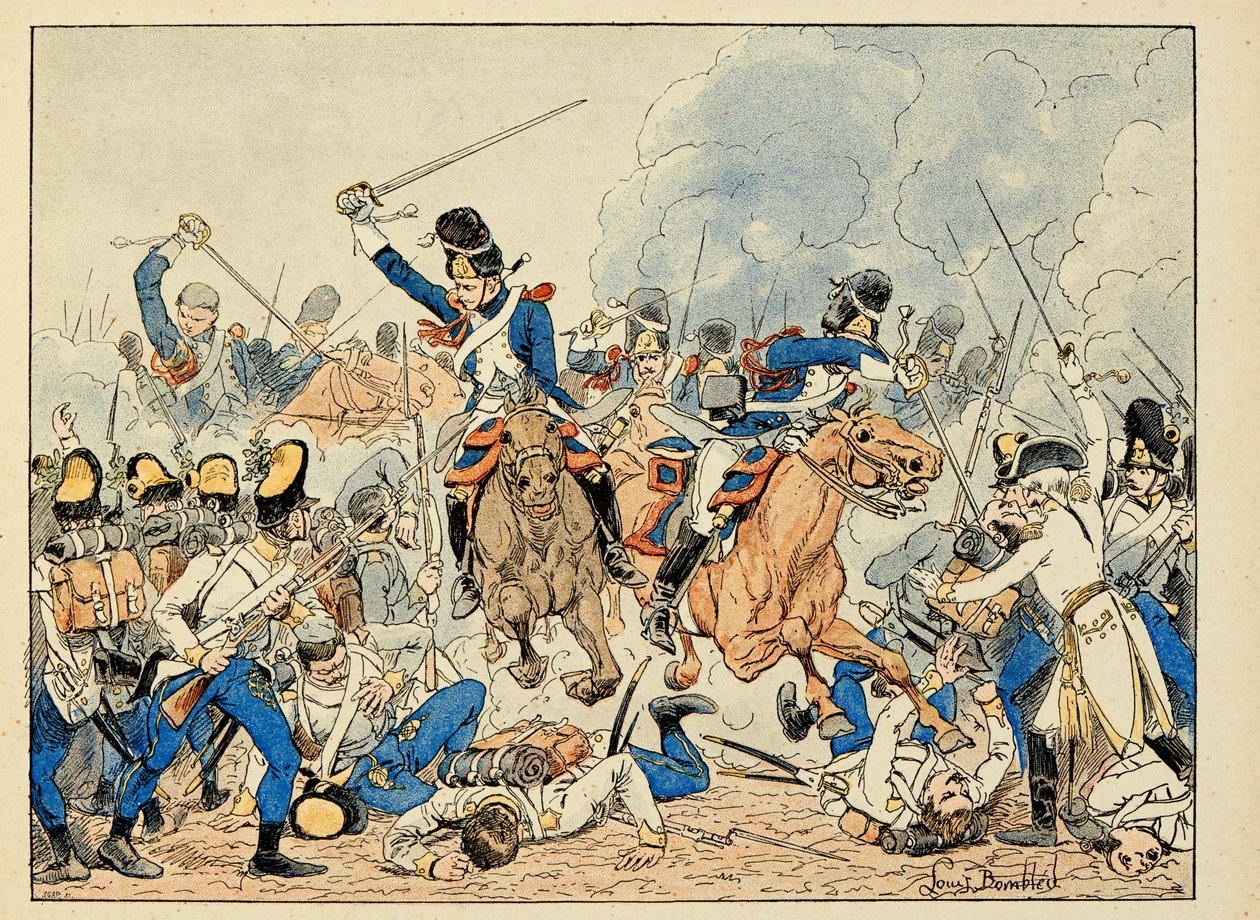 Illustrasjon hentet fra boken "The heros of the century", anekdotiske resiter av Dick de Lonlay og illustrert av Louis Bombled (1862-1927) av Louis Charles Bombled