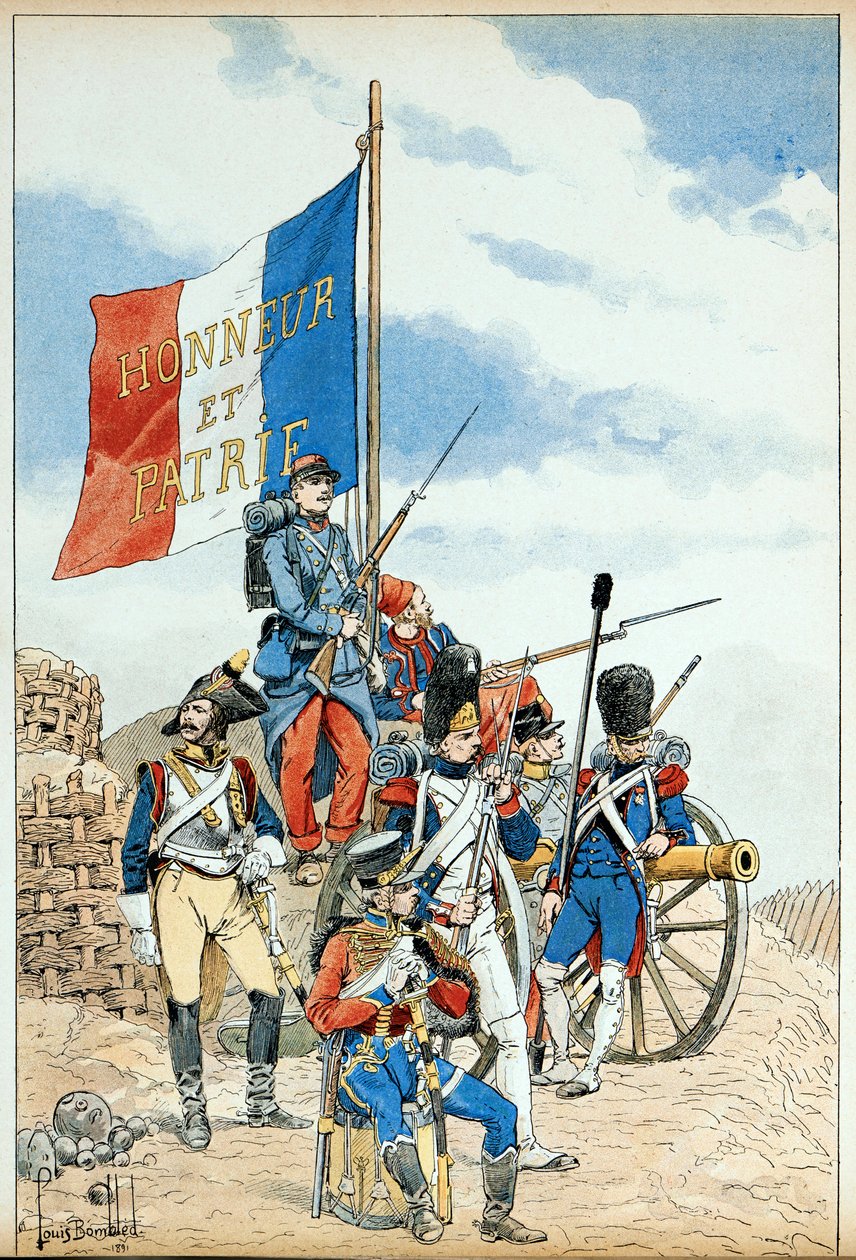 Illustrasjon hentet fra boken "The heros of the century", anekdotiske resiter av Dick de Lonlay og illustrert av Louis Bombled (1862-1927) av Louis Charles Bombled