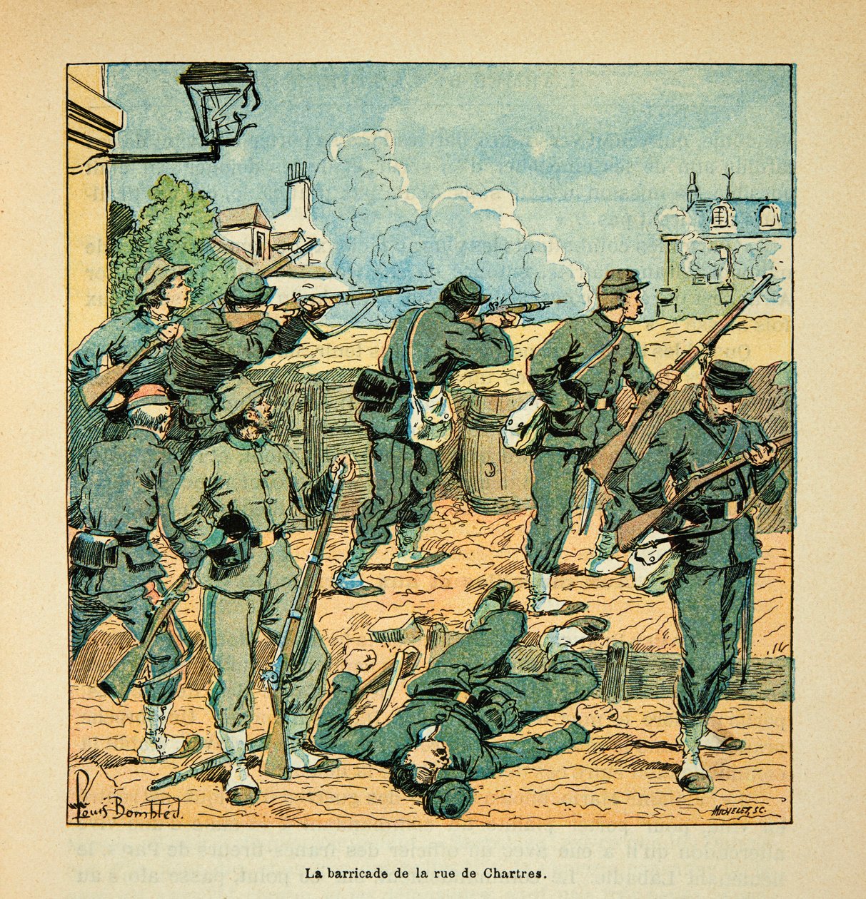 The Army of the Loire av Eugene Sergent, sa Grenest, illustrert av Louis Bombled (1862-1927) (fransk-tyske krig; kampanje 1870 -1871): Privat samling av Louis Charles Bombled