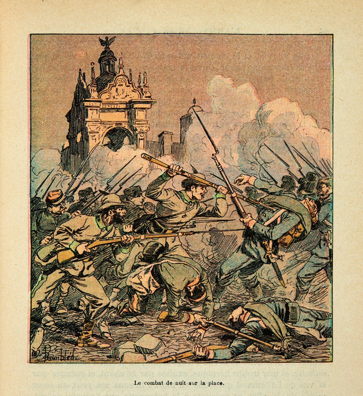 The Army of the Loire av Eugene Sergent, sa Grenest, illustrert av Louis Bombled (1862-1927) (fransk-tyske krig; kampanje 1870 -1871): Slaget ved Chateaudun 18. oktober av Louis Charles Bombled