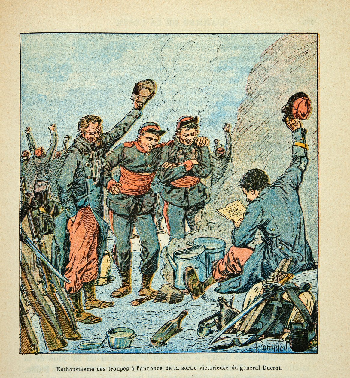 The Army of the Loire av Eugene Sergent, dit Grenest, illustrert av Louis Bombled (1862-1927) (fransk-tyske krig; kampanje 1870 -1871): utgang av general Ducrot ved av Louis Charles Bombled