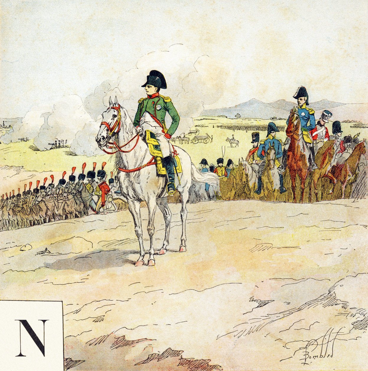 Bokstav N: Napoleon, "Jeg vil være en soldat" - Militært alfabet av Louis Charles Bombled