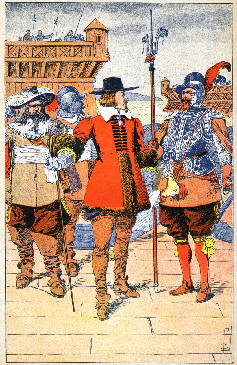 Richelieu ved hovedkvarteret til La Rochelle av Louis Charles Bombled