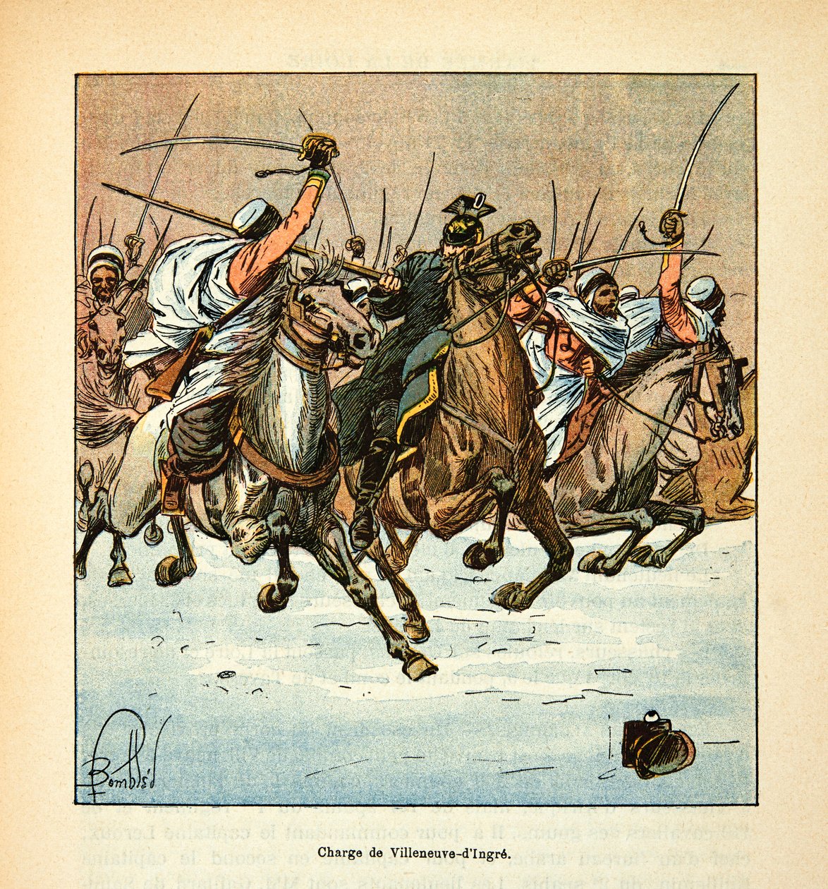 The Armee of the Loire av Eugene Sergeant, kjent som Grenest, illustrert av Louis Bombled (1862-1927) (fransk-tyske krig; kampanje 1870 -1871): Anklager for de tredje afrikanske jegerne i slaget ved Villeneuve d
