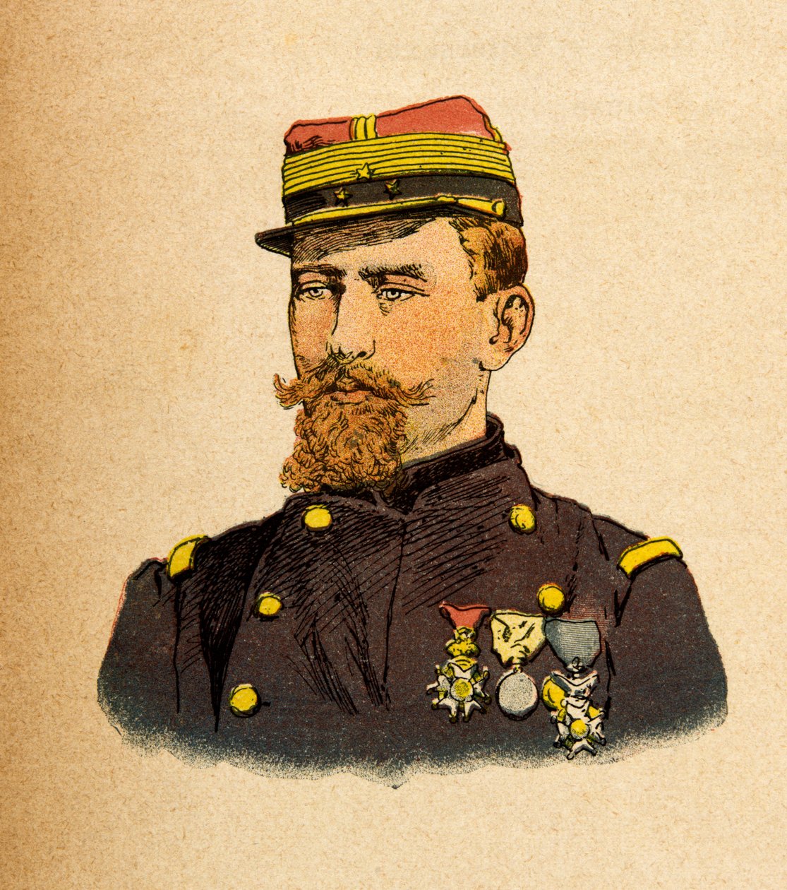 The Eastern Armee of Eugene Sergeant, kjent som Grenest, illustrert av Louis Bombled (1862-1927) (fransk-tyske krig; kampanje 1870-1871): Portrett av general Cremer (1840-1876), privat samling av Louis Charles Bombled