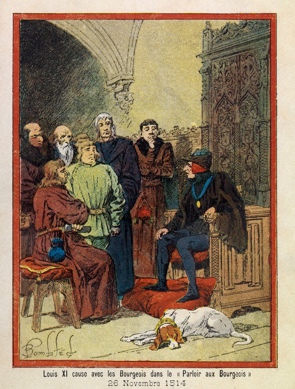 The Grand Jornees of the Hotel de Ville de Paris av A. Mercier, illustrert av Louis Bombled (1862-1927): Den 26. november av Louis Charles Bombled