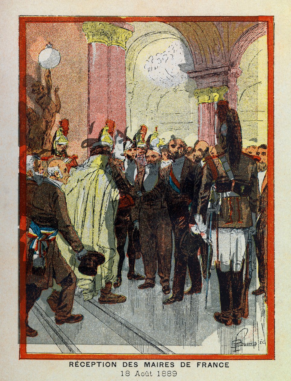The Grand Jornees of the Hotel de Ville de Paris av A. Mercier, illustrert av Louis Bombled (1862-1927): 18. august av Louis Charles Bombled