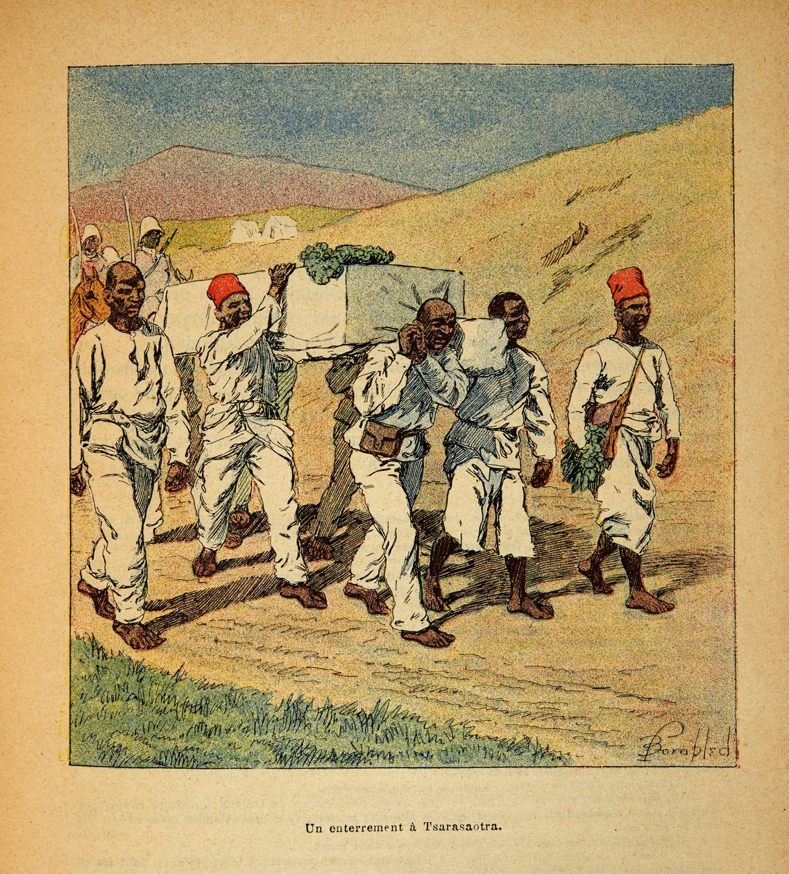 The War in Madagascar-Anecdotal History of the French Expeditions of 1885-1895 av Henri Galli dit Galllichet (1854-1922), illustrert av Louis Bombled (1862-1927): Privat samling av Louis Charles Bombled