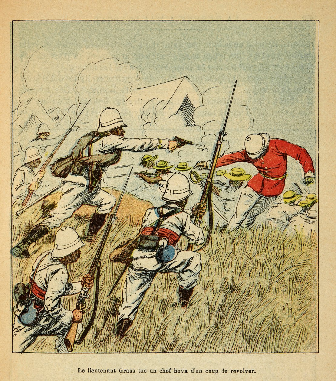 The War in Madagascar-Anecdotal History of the French Expeditions of 1885-1895 av Henri Galli dit Galllichet (1854-1922), illustrert av Louis Bombled (1862-1927): Privat samling av Louis Charles Bombled