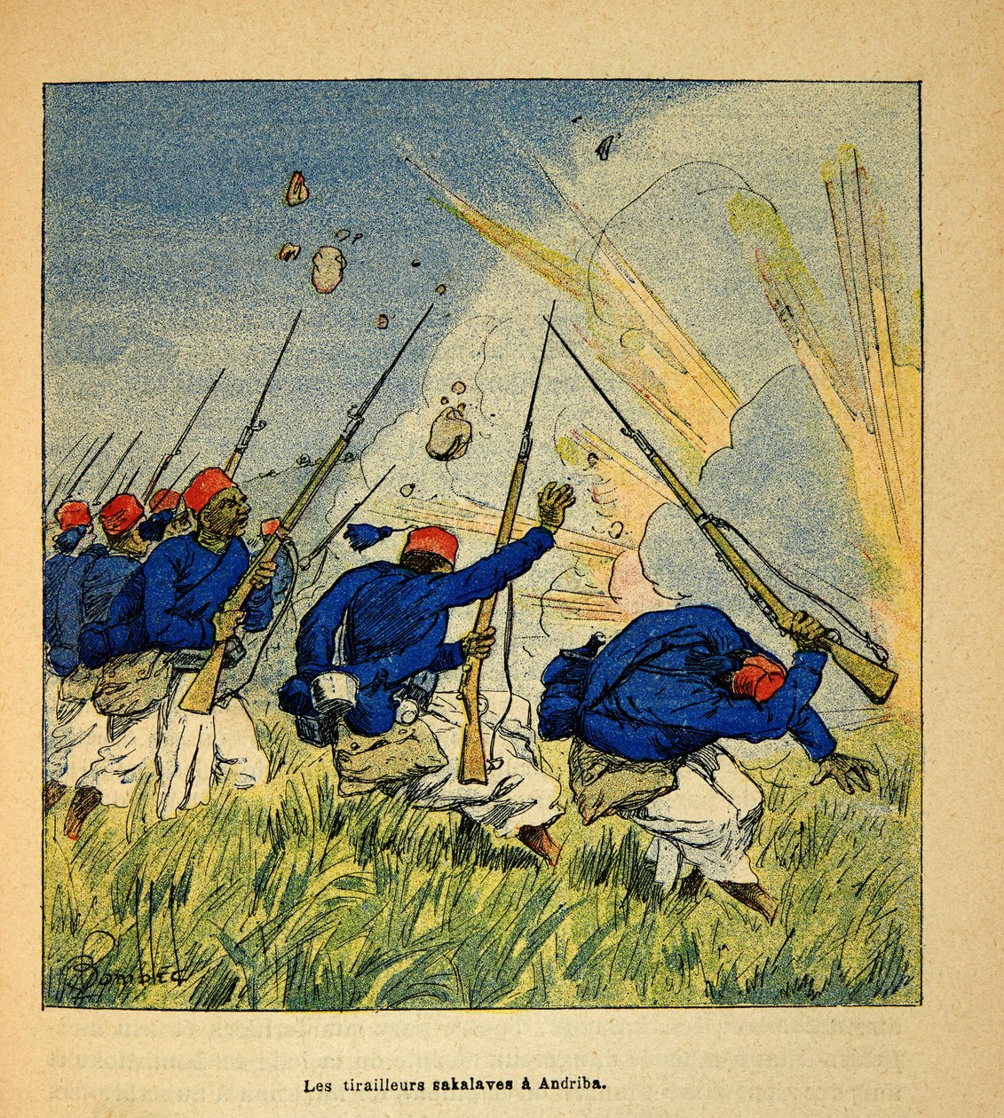 The War in Madagascar-Anecdotal History of the French Expeditions of 1885-1895 av Henri Galli dit Galllichet (1854-1922), illustrert av Louis Bombled (1862-1927): Privat samling av Louis Charles Bombled